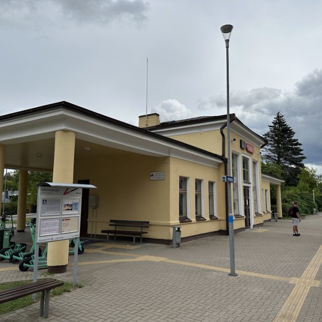 Trakų traukinių stoties fasado atnaujinimo darbai