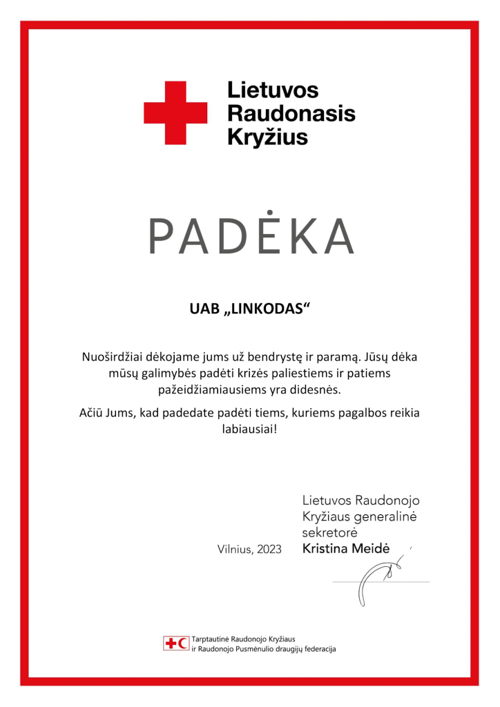 padėkos raštas